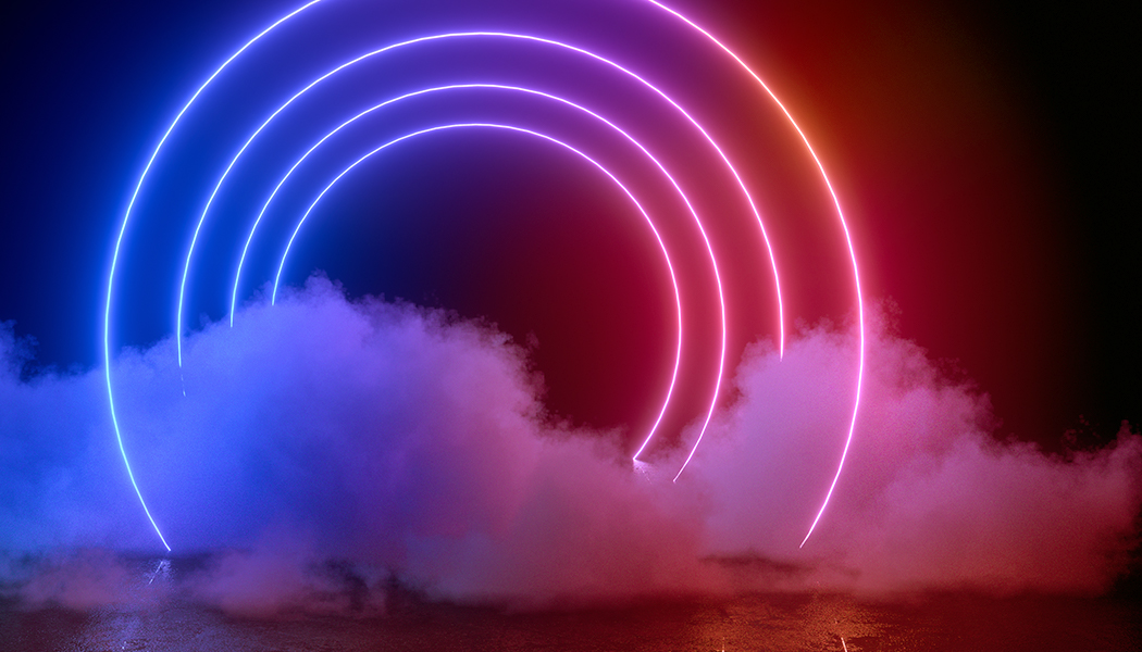 Innovations at Maxion: A circle of light on a stage.
