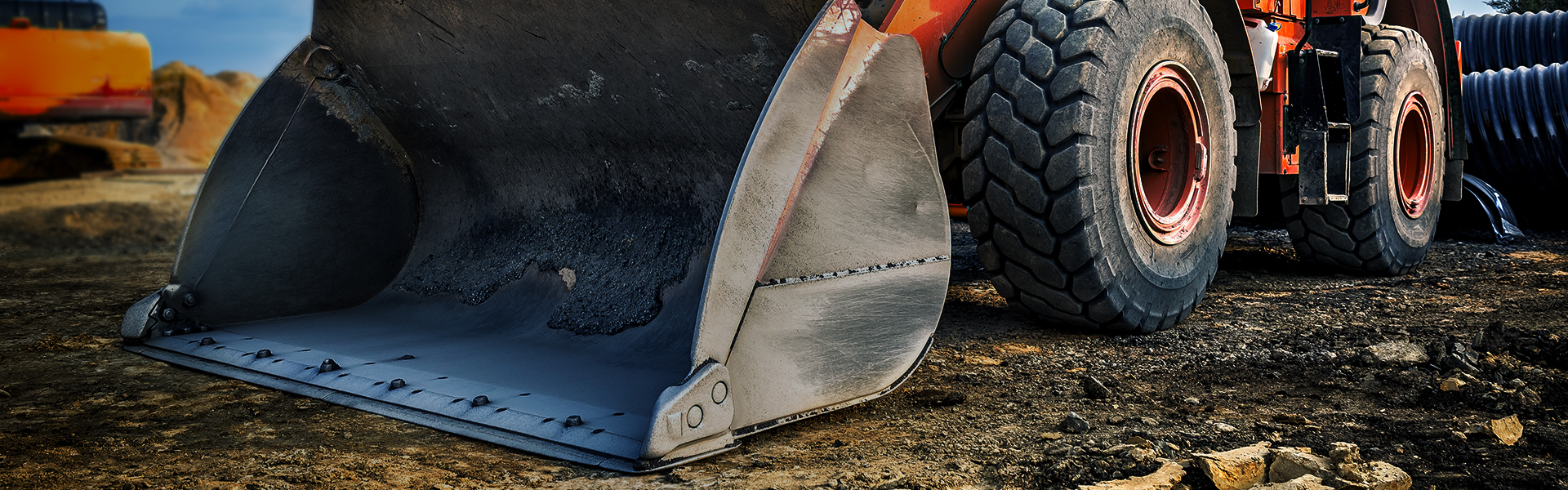 Dumper Loader: Equipped with Specialty Wheels for Construction Site Purposes, produced by Maxion Wheels.