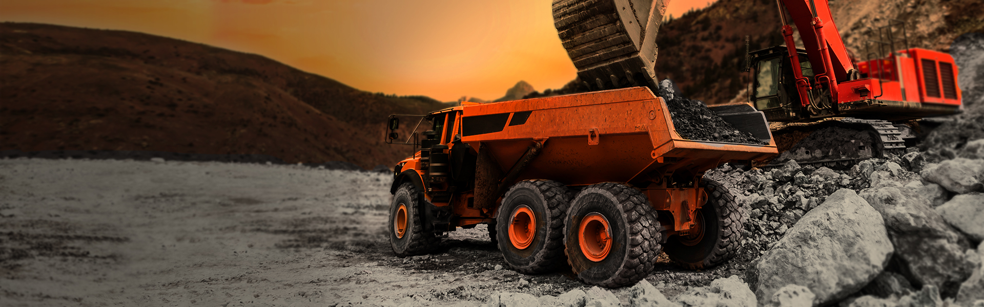A Mining Vehicle at work: Equipped with Specialty Wheels for Minig Vehicles by Maxion Wheels.