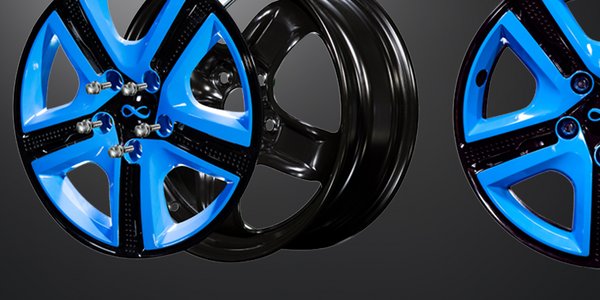 Blue Maxion Wheels with versastyle Aluminium cover.