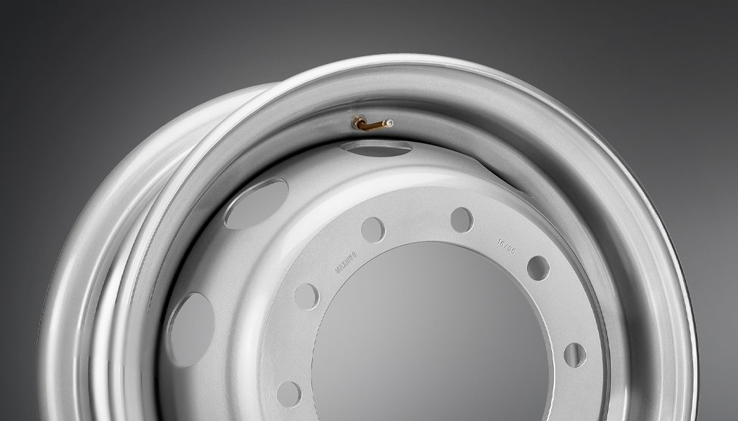 Image of a steel wheel by Maxion Wheels. Gen24 commercial vehical steel wheel.