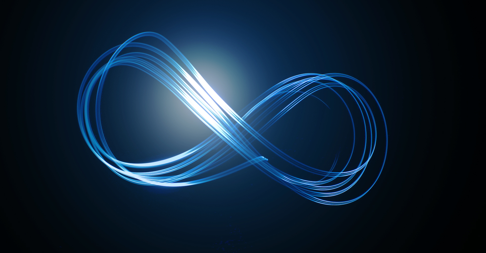 An infinity loop drawn with light. 