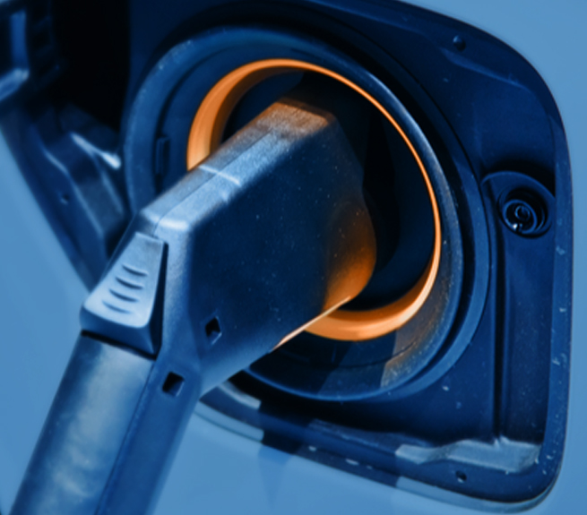 Picture of an electrified car fueling up. 